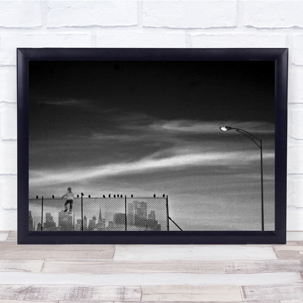 The Great Escape Lamp post Cityscape Girl On Fence Wall Art Print