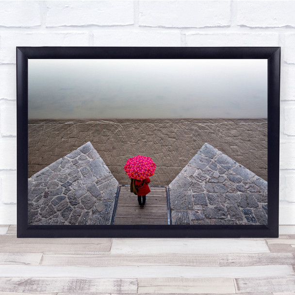 Umbrella Iran Isfahan Khaju Momeni City sand water Wall Art Print