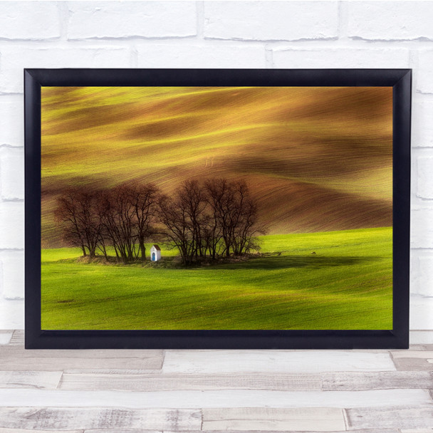 Chapel Fields Landscape Czech Republic Hill Hills Wall Art Print