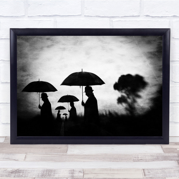 Darkened Days To Come Umbrellas Silhouette people Wall Art Print Darkened Days To Come Umbrellas Silhouette people Wall Art Print