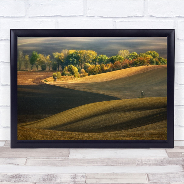 Fields Landscape Moravia Agriculture Autumn Trees Wall Art Print