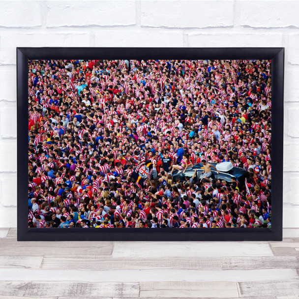 Madrid Atletico Neptuno Plaza De Spain Fans Crowd Wall Art Print