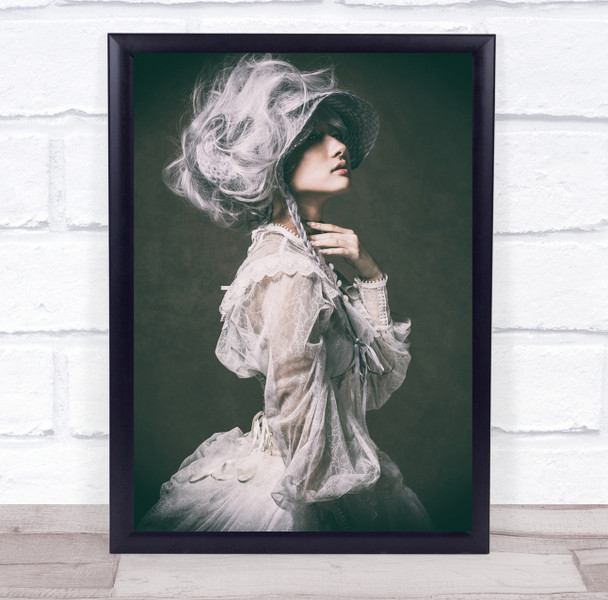 Mood Portrait Light Studio Noblewoman Hat fashion Wall Art Print