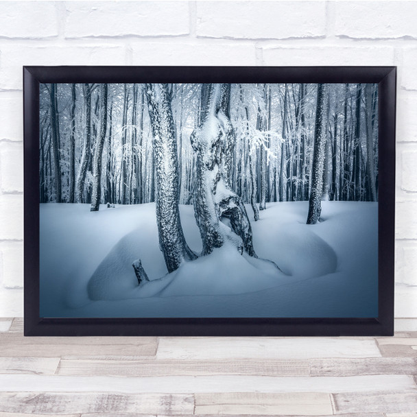 Snow Slovakia Morning Mood Landscape Frost Winter Wall Art Print