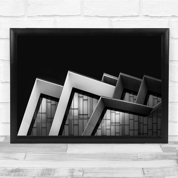 Architecture Abstract Corner Angle Geometry grey Wall Art Print