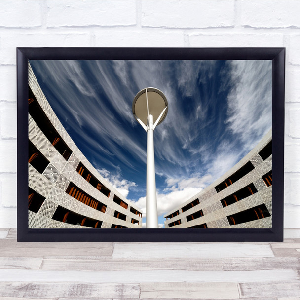 Architecture Perspective Sky Cityscape Lamp Post Wall Art Print