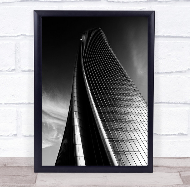 Architecture tall curved windows black and white Wall Art Print