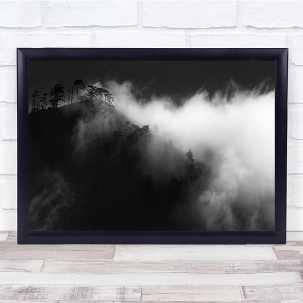Japan At Iograph Ridge fog smoke trees landscape Wall Art Print