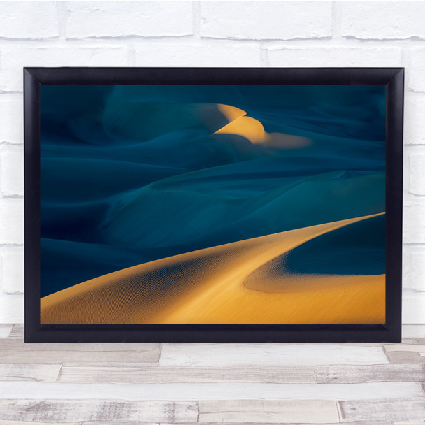 Landscape yellow blue Desert Iran Curve Abstract Wall Art Print