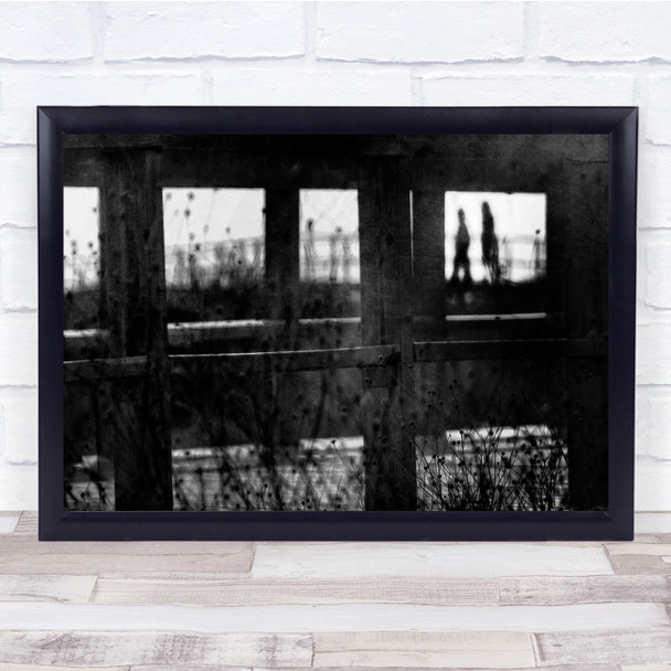 Looking Too Closely People walking Squares weeds Wall Art Print
