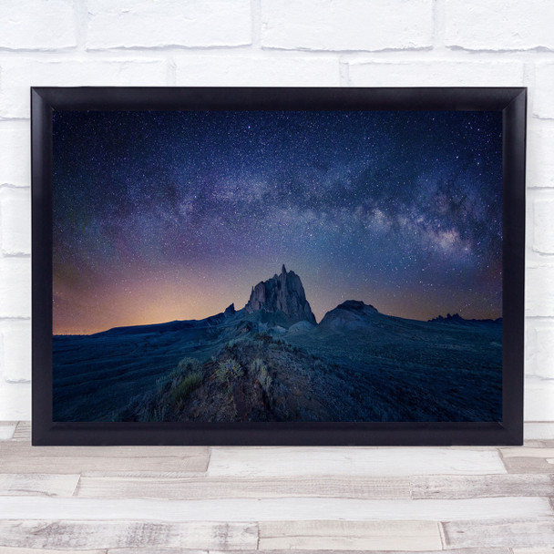 Milky Way Milky Way Mountain New Mexico Shiprock Wall Art Print