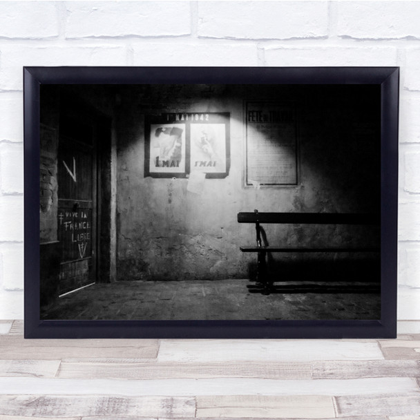 Museum Resistance Lyon History Dark France Bench Wall Art Print