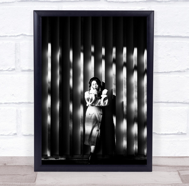 Portrait Mood Studio Model Monochrome Side Light Wall Art Print