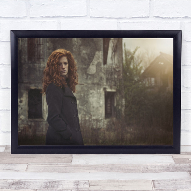 Des Poussiaures De Toi Woman red long coat pose Wall Art Print