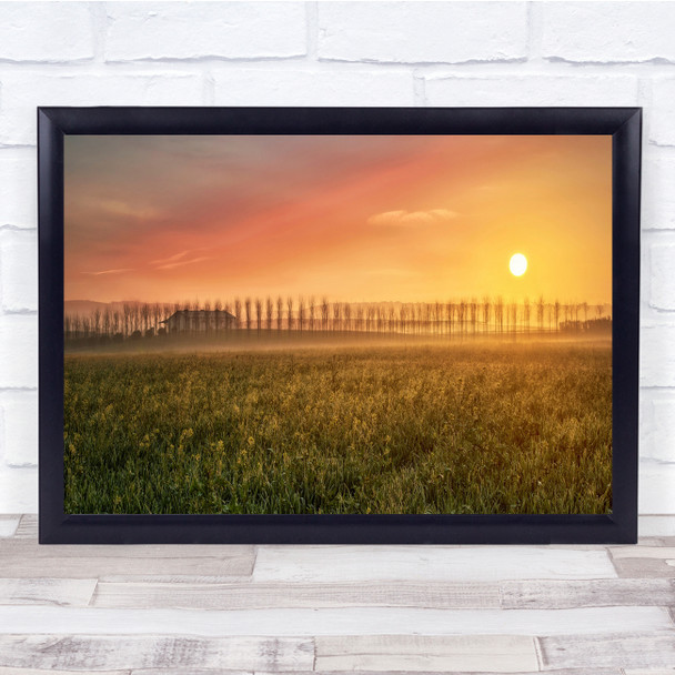 Landscape Sky Sunset Countryside Panorama Trees Wall Art Print