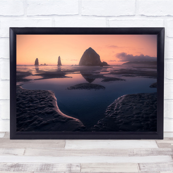 Landscape Waterscape Sunset Dusk Twilight Coast Wall Art Print