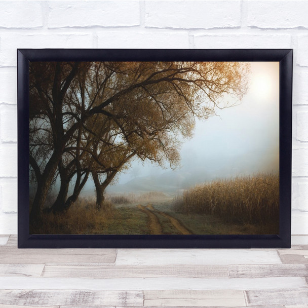 Panorama Autumn Fall Landscape Trees Rural Road Wall Art Print