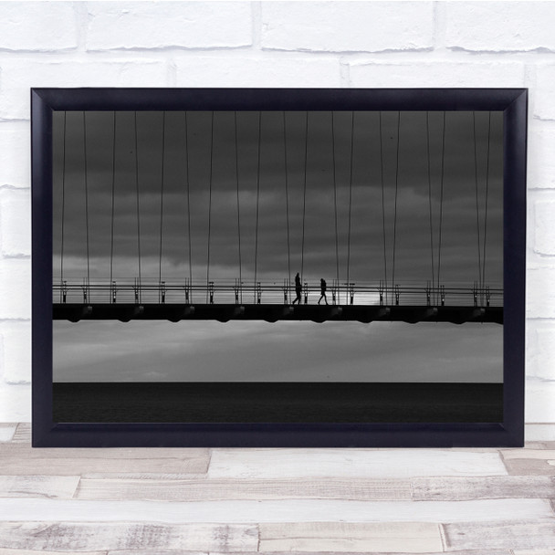 Panorama Family Of Four bridge wires connection Wall Art Print