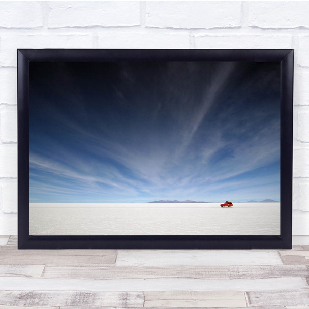 Salt Flat Bolivia Landcruiser Car Sky Red South Wall Art Print