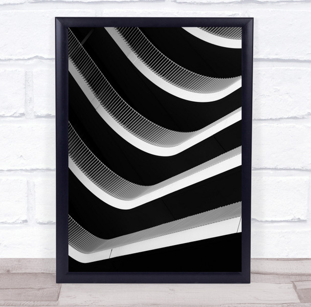 Architecture Abstract Railings Black and white Wall Art Print
