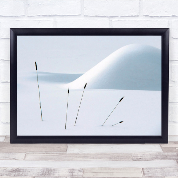 Landscape Snow Hill Simplicity Cold Minimalism Wall Art Print