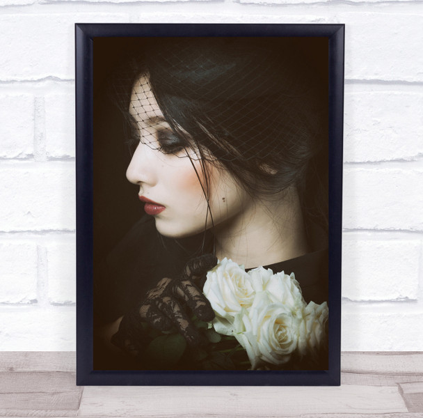 Mood Portrait Light Studio The Rose woman lace Wall Art Print