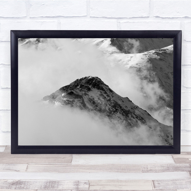 Mountains Clouds Fog Mist Peaks Landscape Alps Wall Art Print