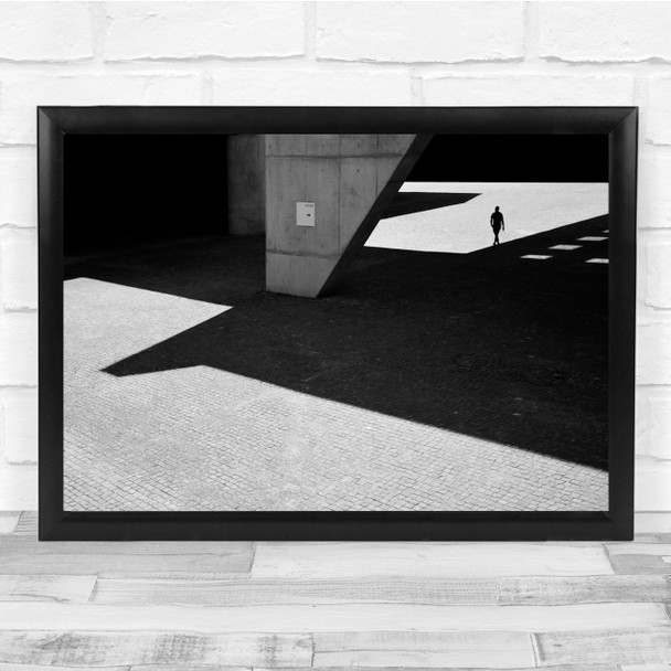 Street Figure Silhouette Concrete Light Shadow Wall Art Print