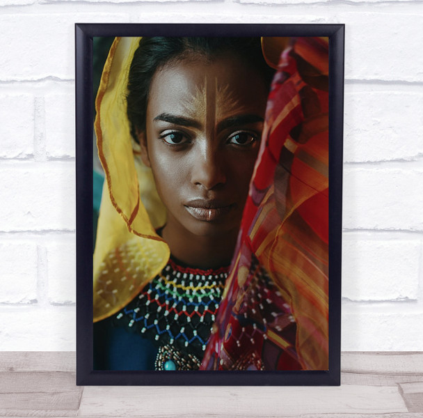 The Girl From Sunny Lands woman colourful robe Wall Art Print