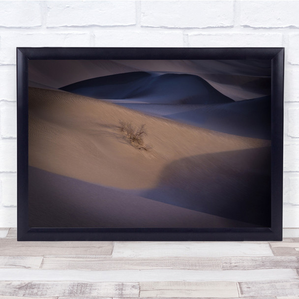 Wave Curve Dessert Sandy Sand Dunes Tumbleweed Wall Art Print