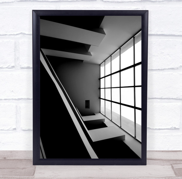 Abstract Architecture black and white windows Wall Art Print