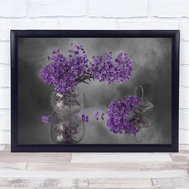 Lavender Purple Still Life Flower Vase Floral Wall Art Print
