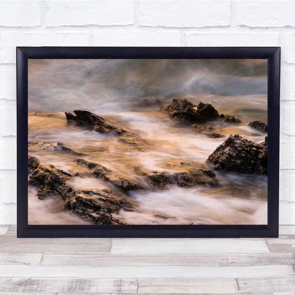 Milky Water Landscape Rock Stone Rocks Stones Wall Art Print