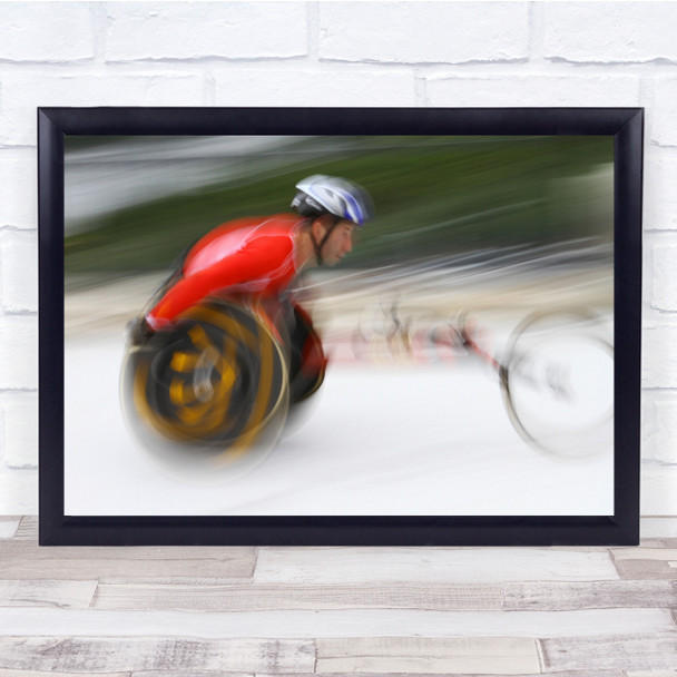 Motion Blurry Helmet Sports Action Paralympic Wall Art Print