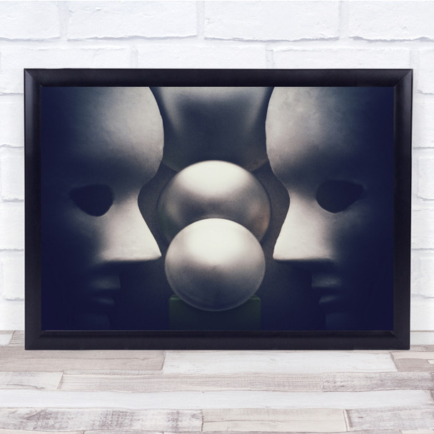 The Structure Of Inner Void Masks Black white Wall Art Print