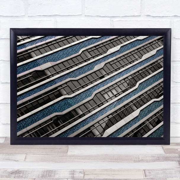 Wall Facade Abstract Diagonal Geometry Shapes Wall Art Print