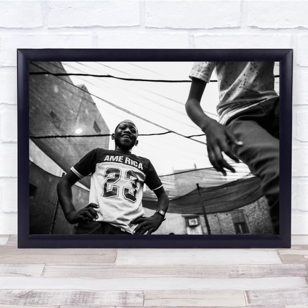 American Football America 23 Young Boy Happy Wall Art Print