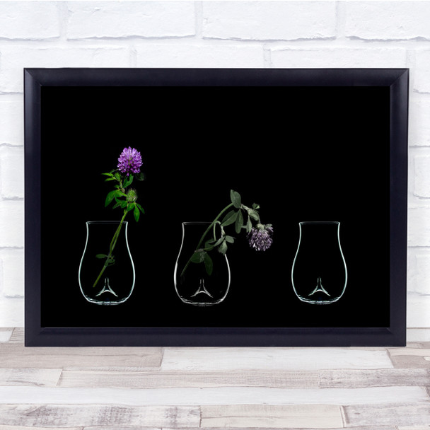 Glass Black Shine Still-Life Life Here Today Wall Art Print