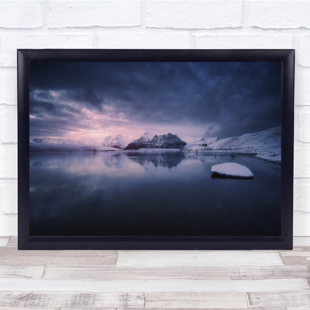 Jokulsarlon Iceland Lagoon Lake ice mountain Wall Art Print