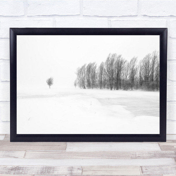 Landscape Winter Snow Cold Frozen Trees Wind Wall Art Print