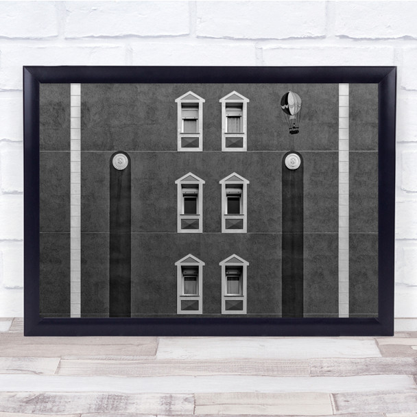 Original Facade Baw building hot air balloon Wall Art Print