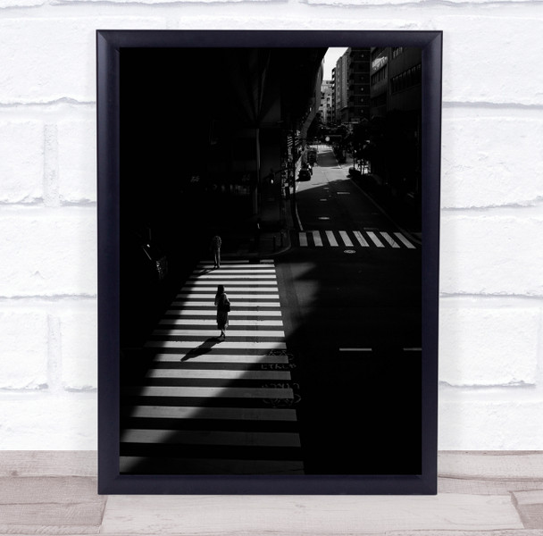 Street Mood Tokyo person walking on crossing Wall Art Print