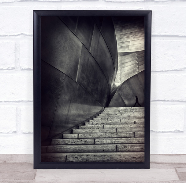 The Hall brick stairs curved walk reflection Wall Art Print