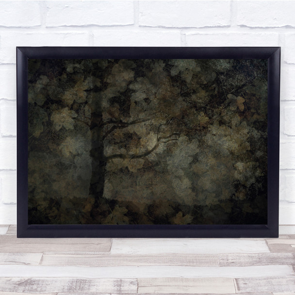 Autumn Leaves Forest Dark Multiple Exposure Wall Art Print