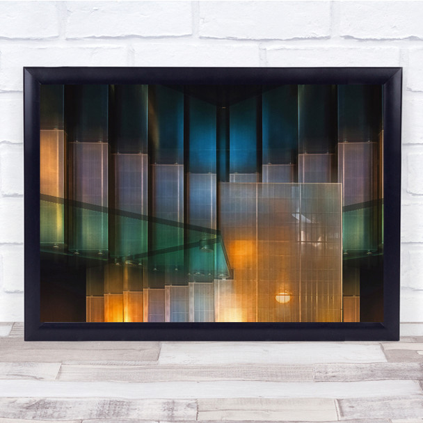 City Archive colourful windows architecture Wall Art Print
