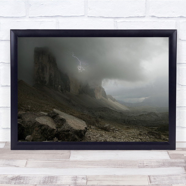 Lightning Fog Mist Dark Italy Energy Scenic Wall Art Print