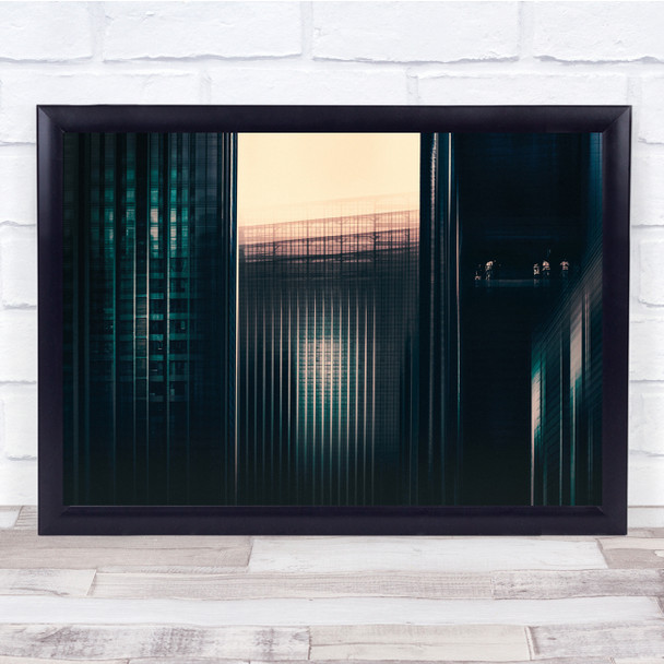 Window Buildings Reflection sunset Abstract Wall Art Print