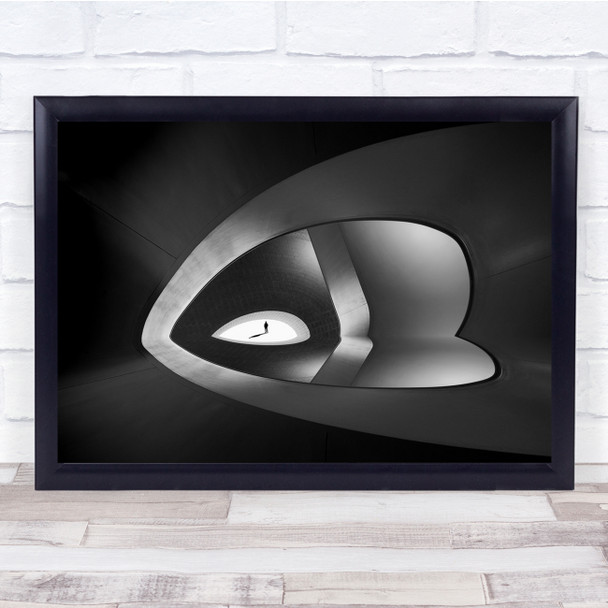 Abstract Perspective Black White Man Alone Wall Art Print