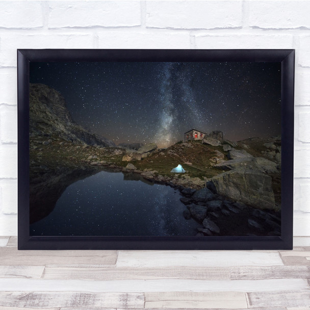 Bulgaria Night Milky Way Tent Stars Starry Wall Art Print