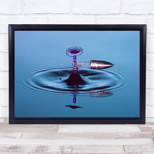 Drop Shot Bullet Speed Motion Ripple Water Wall Art Print